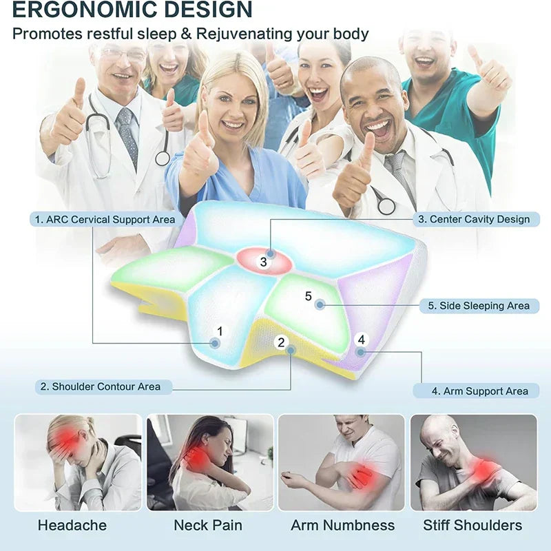 SomniEase Ergonomic 2-in-1 Memory Foam Cervical Pillow