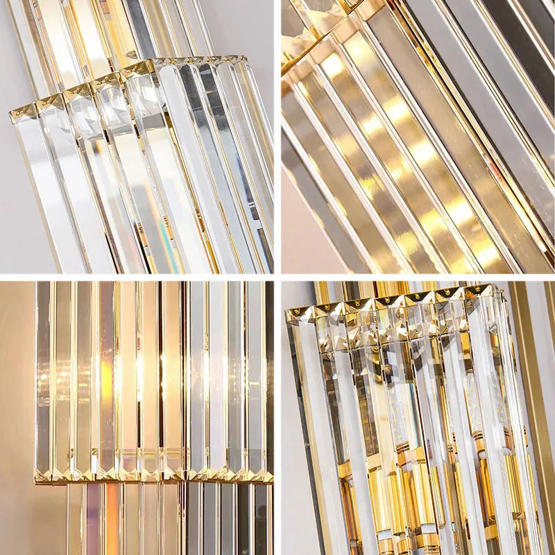 Lunara Crystal Pillar Wall Lamp With Elegant Glow Accent | Lersk