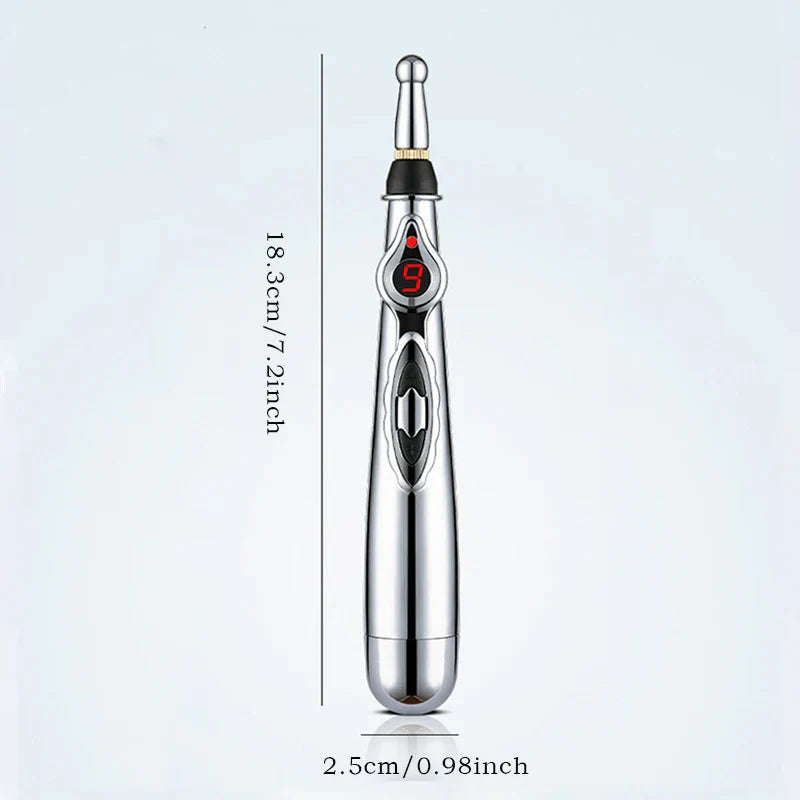 Electronic Acupuncture Pen with 9 Intensity Levels and 3 Massage Heads | Lersk