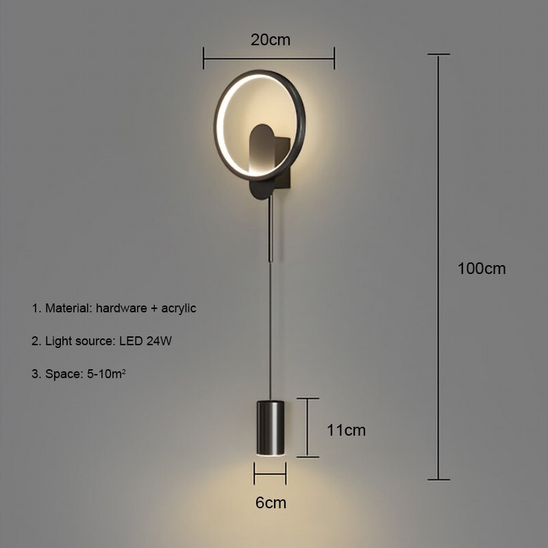 NovaGlow Nordic Gold Modern Wall Light with 24W LED | Lersk