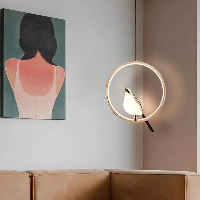 Lampada a sospensione LED Nordic Magpie per illuminazione ambientale della camera da letto | Lersk