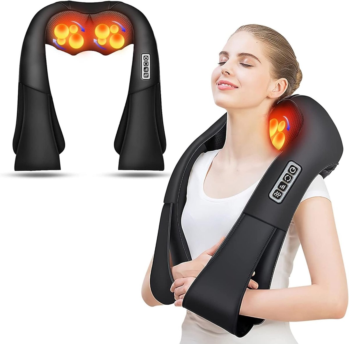 Flowrelief Shiatsu Massage Pillow Infrared Heat For Neck | Lersk