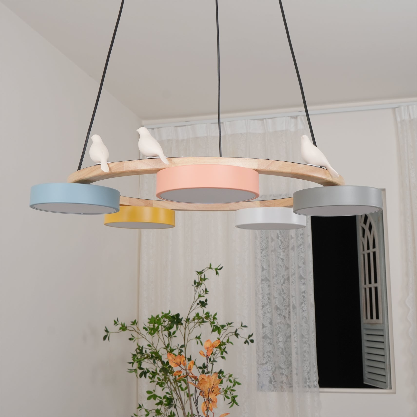 AeroNest Bird Round Chandelier | Multi-Material Fusion | Lersk