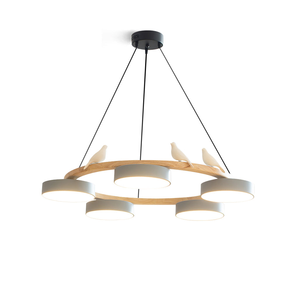AeroNest Bird Round Chandelier | Multi-Material Fusion | Lersk