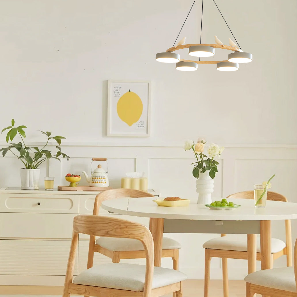 AeroNest Bird Round Chandelier | Multi-Material Fusion | Lersk