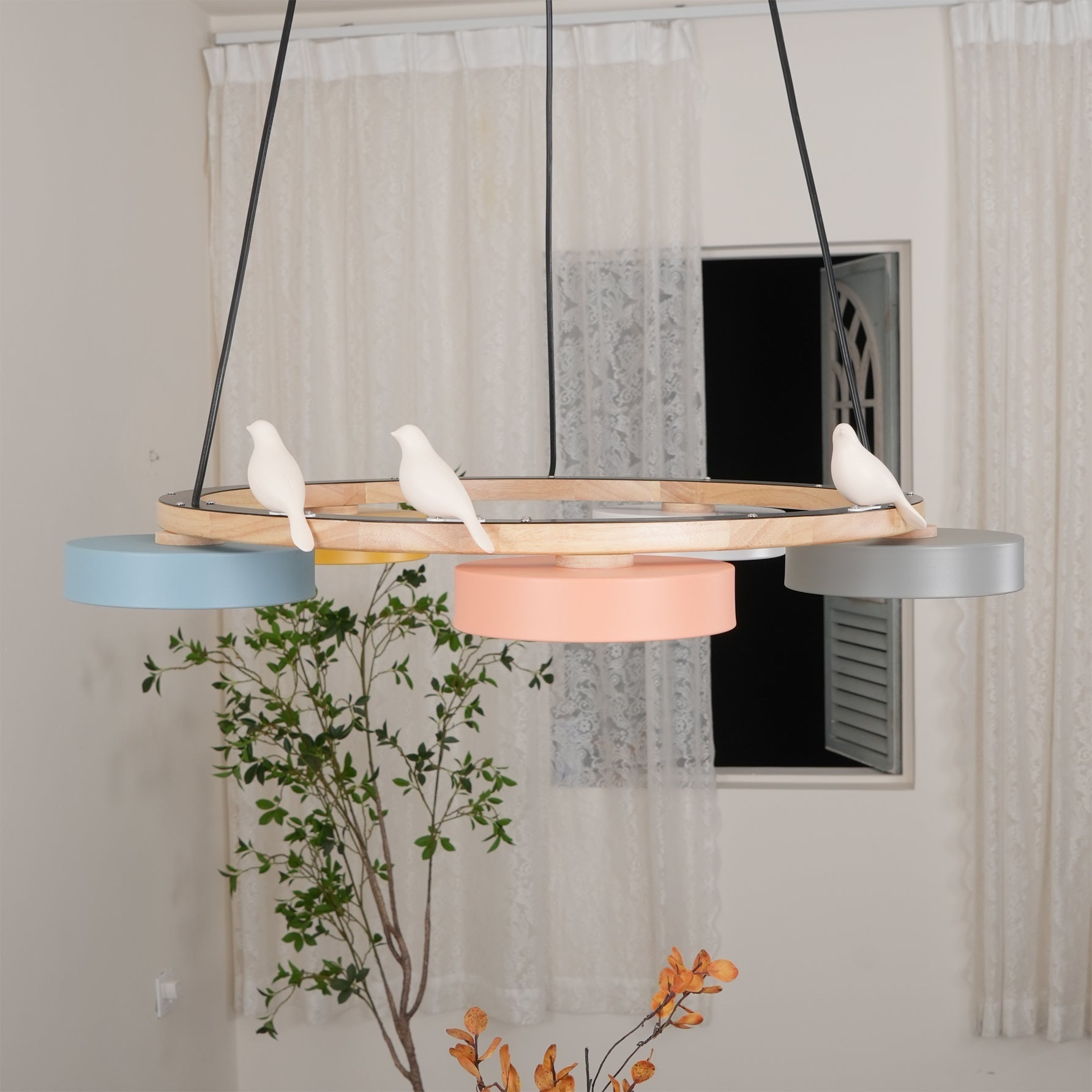 AeroNest Bird Round Chandelier | Multi-Material Fusion | Lersk