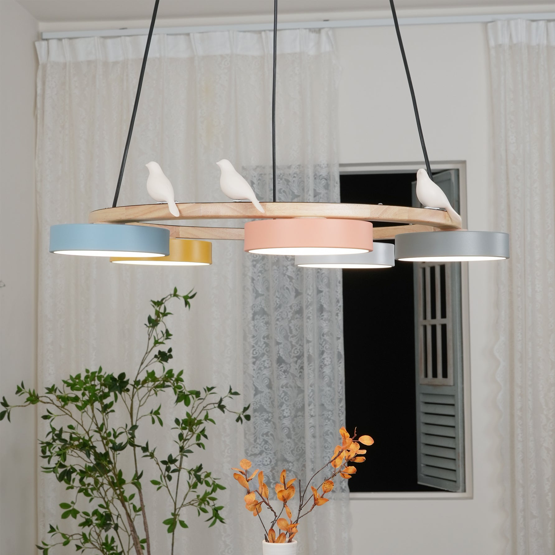 AeroNest Bird Round Chandelier | Multi-Material Fusion | Lersk