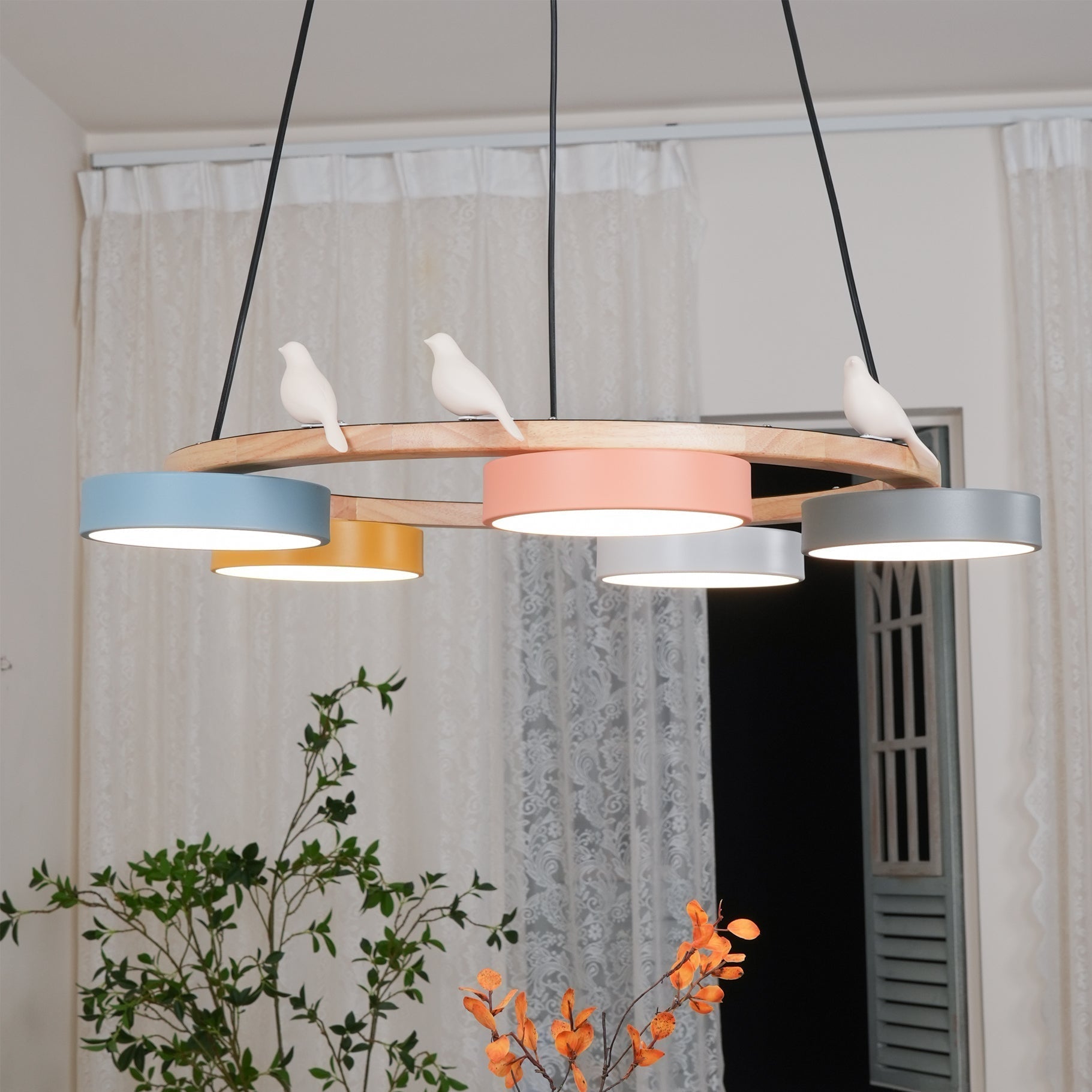 AeroNest Bird Round Chandelier | Multi-Material Fusion | Lersk