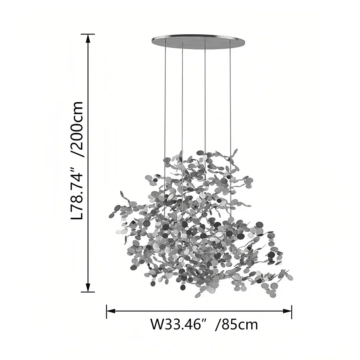 Argent/Gold Cloud Multi Pendant Chandelier | Lersk