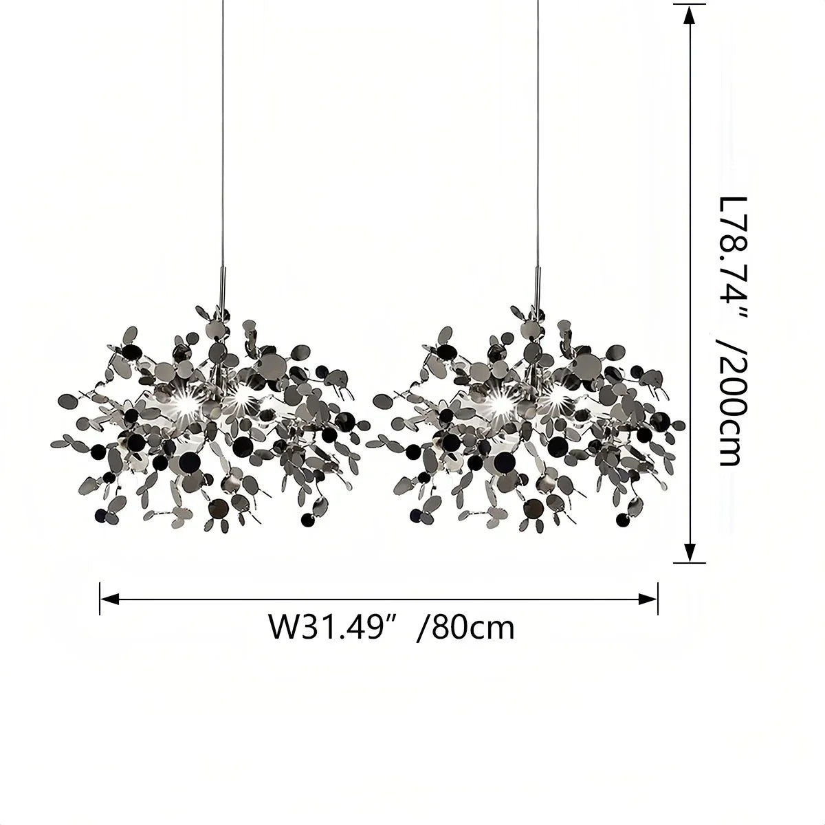 Argent/Gold Cloud Multi Pendant Chandelier | Lersk