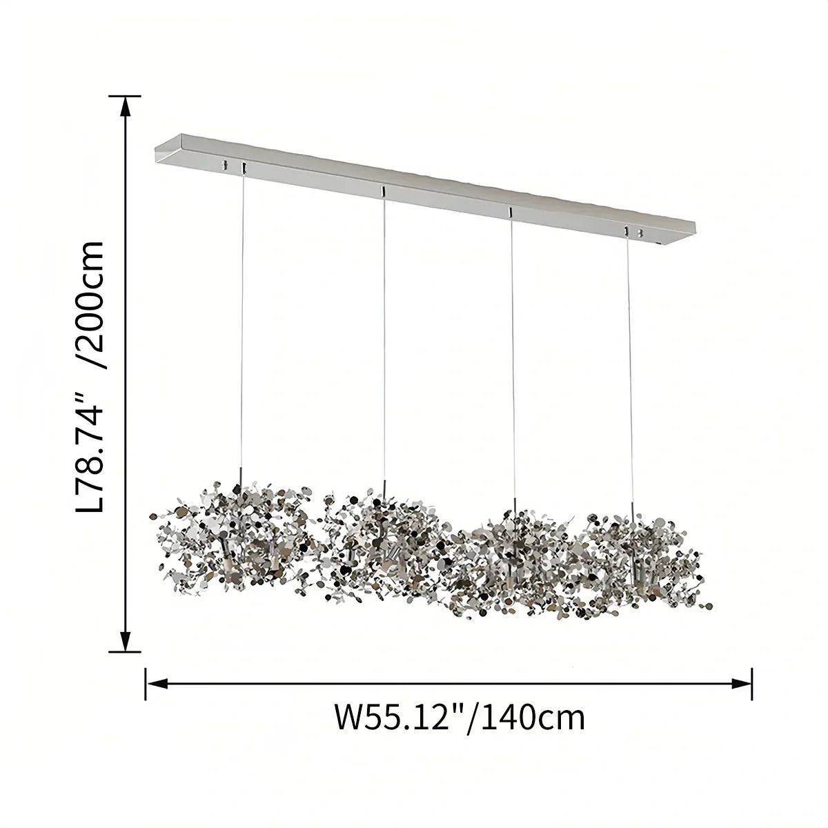 Argent/Gold Cloud Multi Pendant Chandelier | Lersk