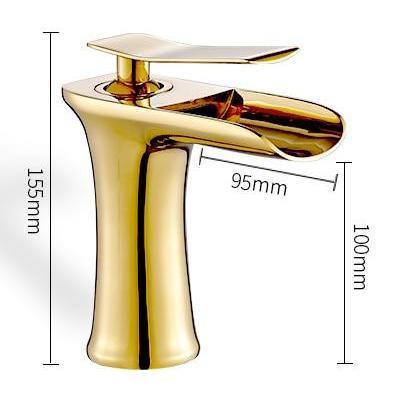 Rubinetto per lavabo a cascata in ottone cromato con doppie tubazioni | Lersk