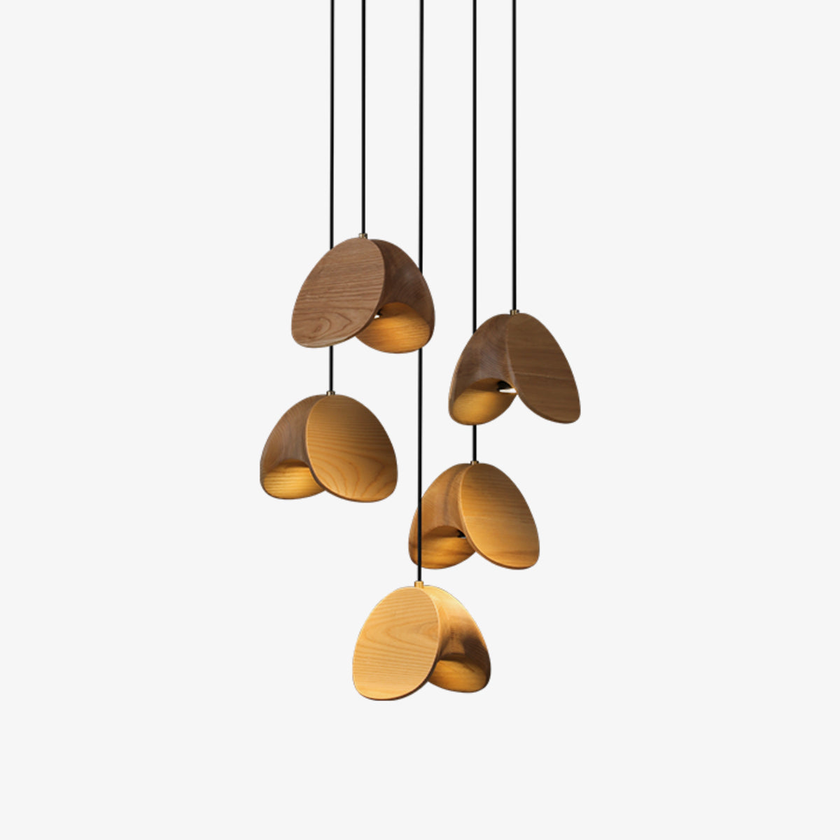 SylvaLeaf Pendant Light Natural Wood Round Leaf Shade | Lersk