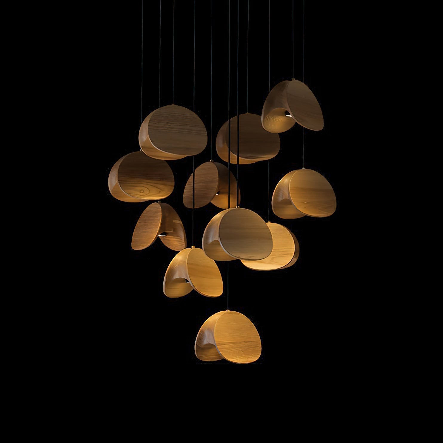 SylvaLeaf Pendant Light Natural Wood Round Leaf Shade | Lersk