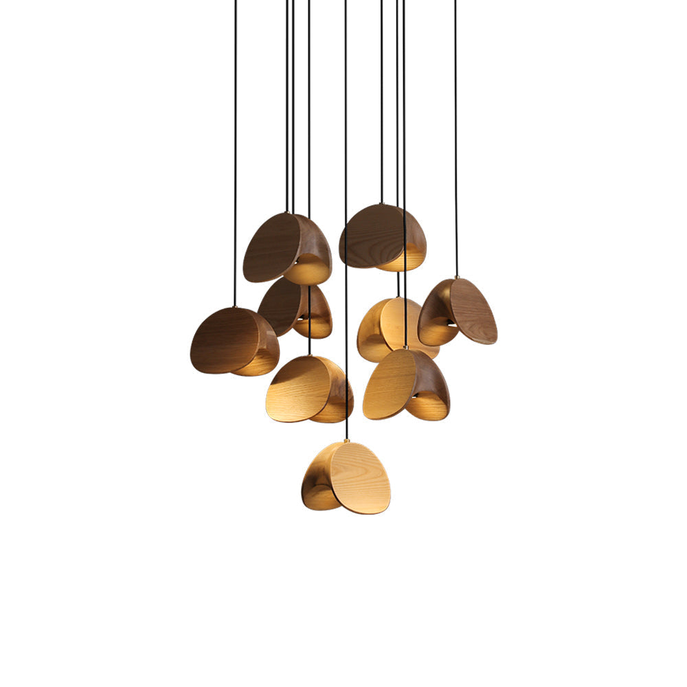 SylvaLeaf Pendant Light Natural Wood Round Leaf Shade | Lersk