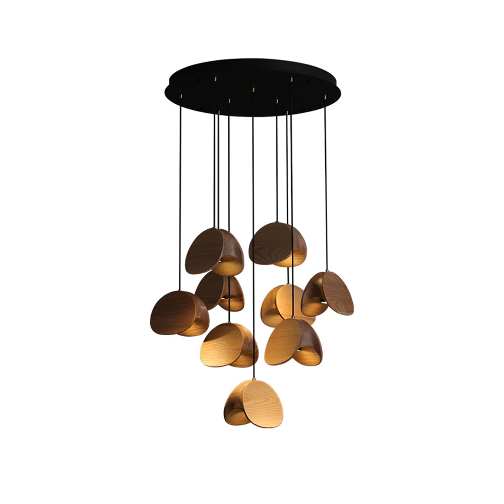 SylvaLeaf Pendant Light Natural Wood Round Leaf Shade | Lersk