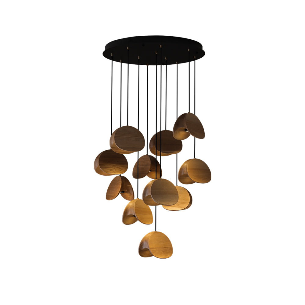 SylvaLeaf Pendant Light Natural Wood Round Leaf Shade | Lersk