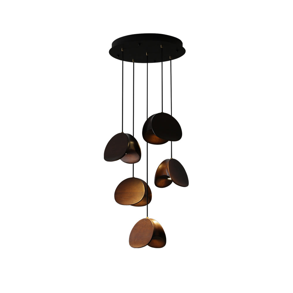SylvaLeaf Pendant Light Natural Wood Round Leaf Shade | Lersk