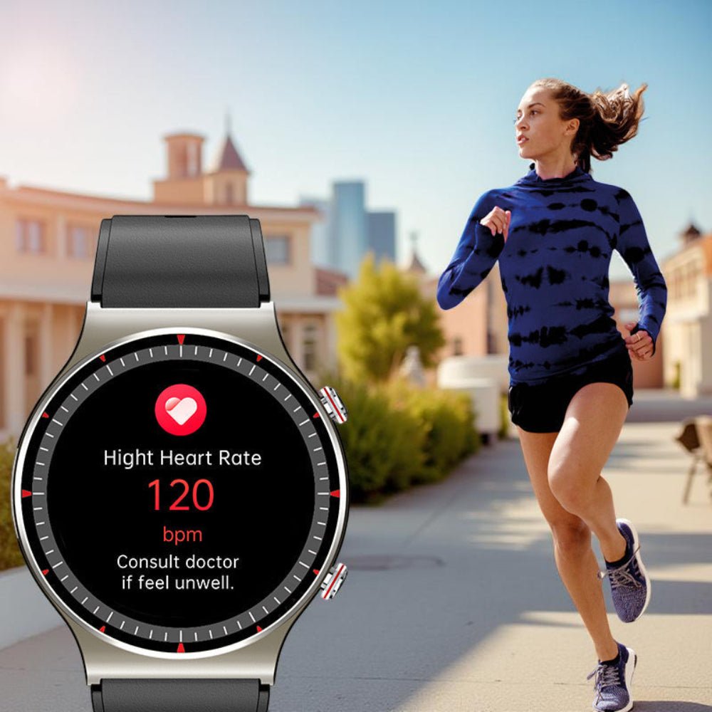 PulseTrack Smartwatch med EKG, blodtryks- og iltmåler, sundhedsovervågning | Lersk