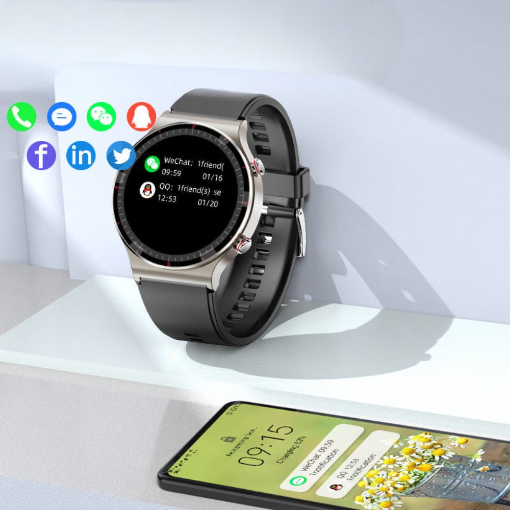 PulseTrack Smartwatch med EKG, blodtryks- og iltmåler, sundhedsovervågning | Lersk