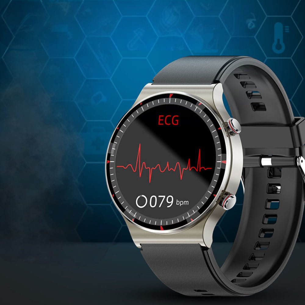 PulseTrack Smartwatch med EKG, blodtryks- og iltmåler, sundhedsovervågning | Lersk