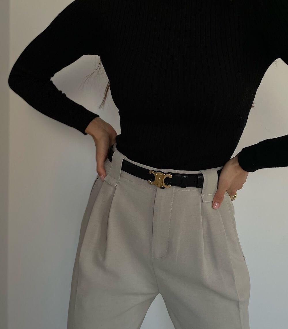 EleganceBelt Luxuriöser Ledergürtel mit goldenen Details und handwerklichem Finish von EleganceBelt | Lersk