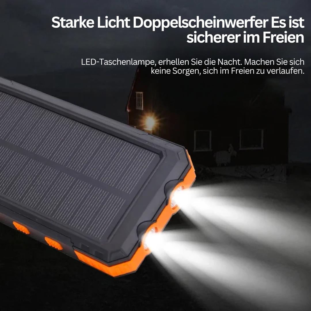 Solarcharge Pro Power Bank Solare con Torcia per Avventurieri all'Aperto | Lersk