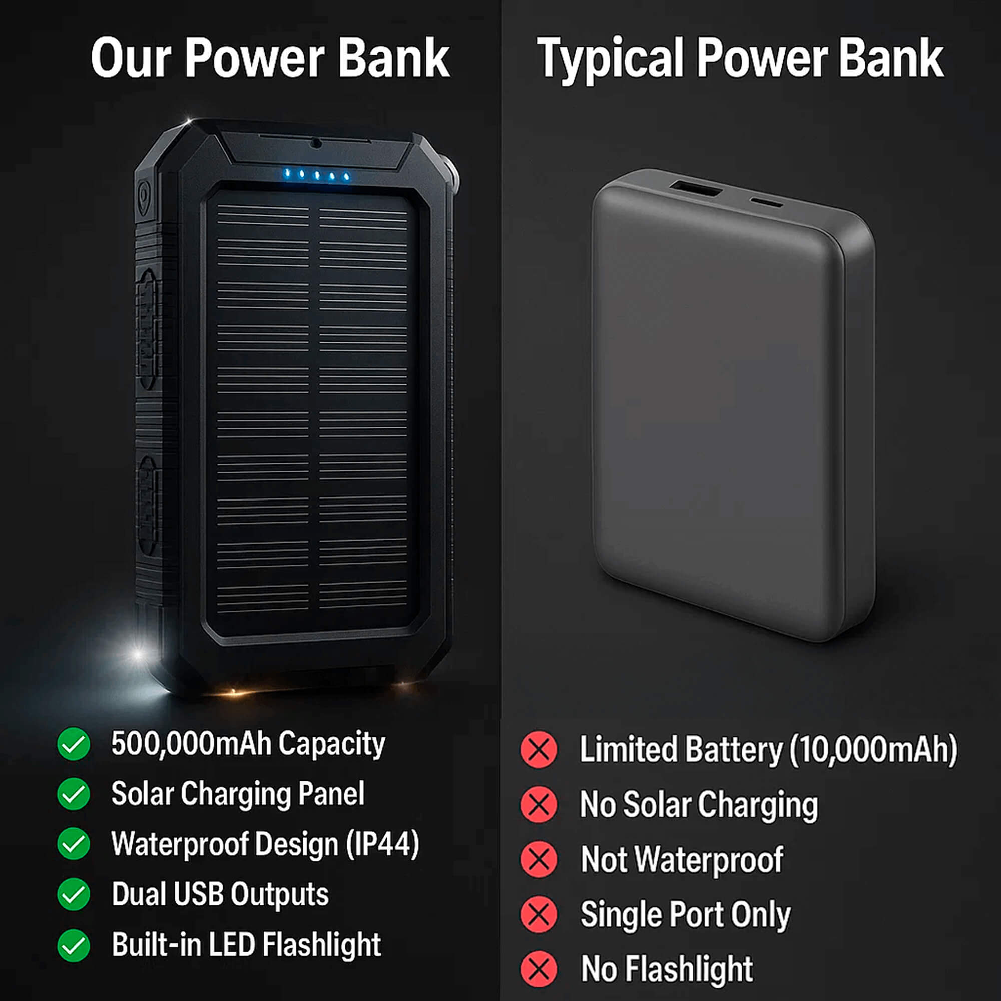 TerraNova TrailCharge Power Bank Solare Impermeabile 20000mAh per Uso Esterno | Lersk