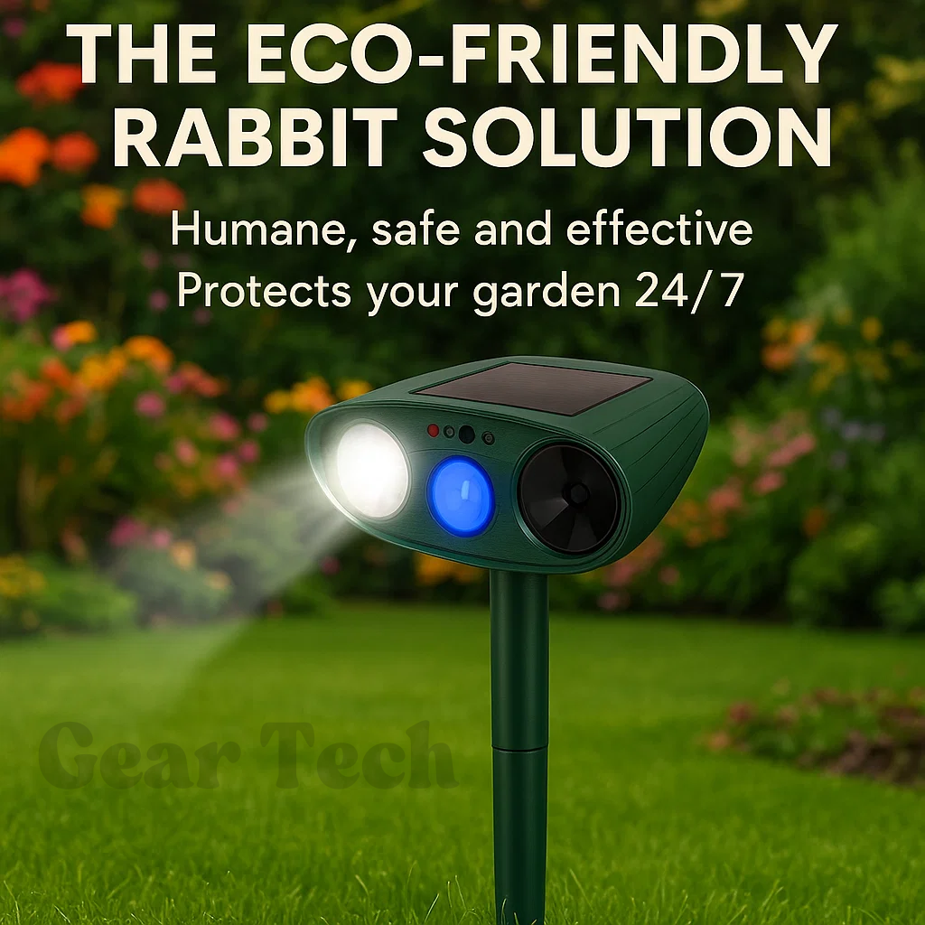 GardenGuard Solar Ultrasonic Rabbit Deterrent With Flashing Light | Lersk