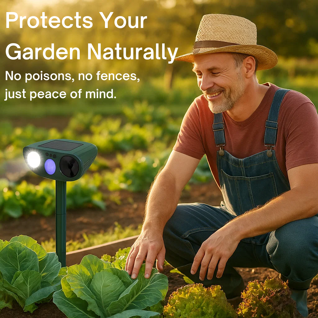 Solar Ultrasonic Rabbit Repeller With Flashing Light Garden | Lersk