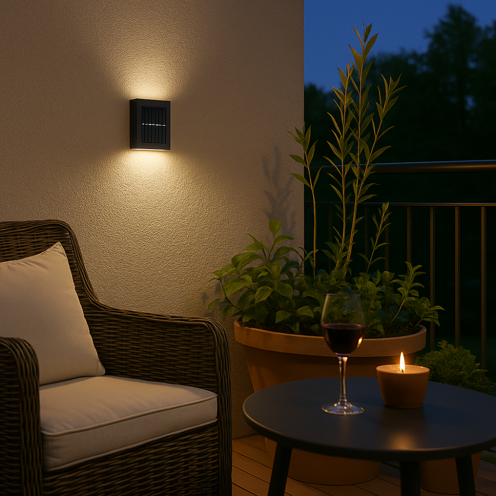 Solarglow LED solární nástěnná lampa bezdrátová, odolná proti povětrnostním vlivům, venkovní osvětlení zahrady | Lersk