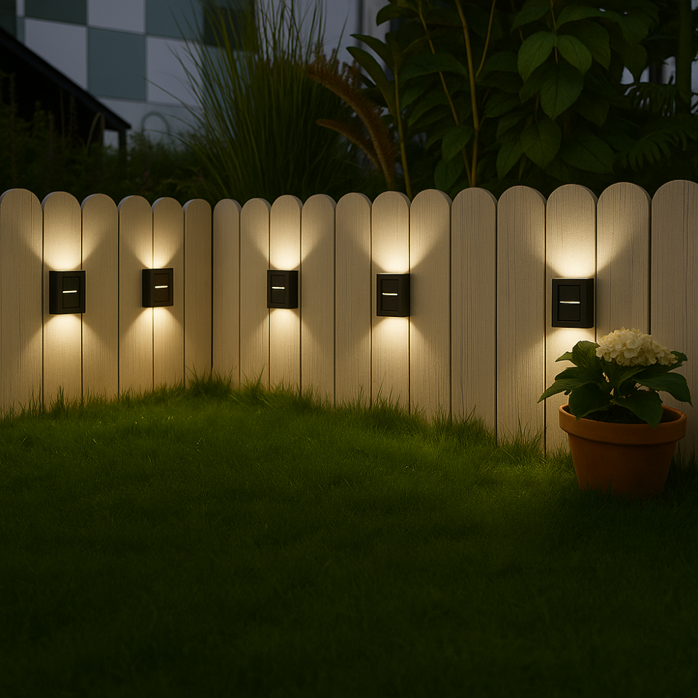 Solarglow LED solární nástěnná lampa bezdrátová, odolná proti povětrnostním vlivům, venkovní osvětlení zahrady | Lersk