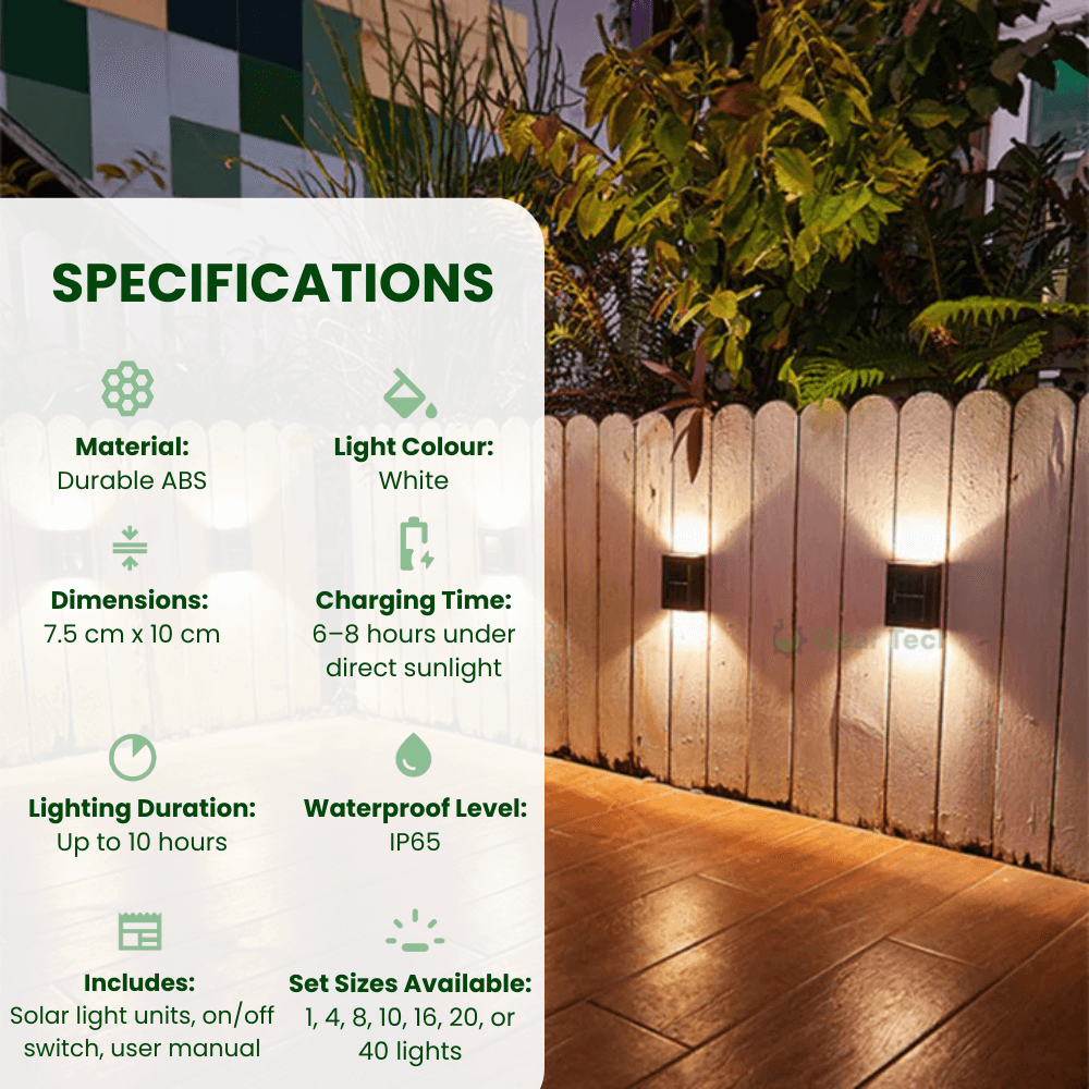 Nexora Outdoor Wireless Solar LED Wall Lights for Paths Patios and Gardens | Lersk
