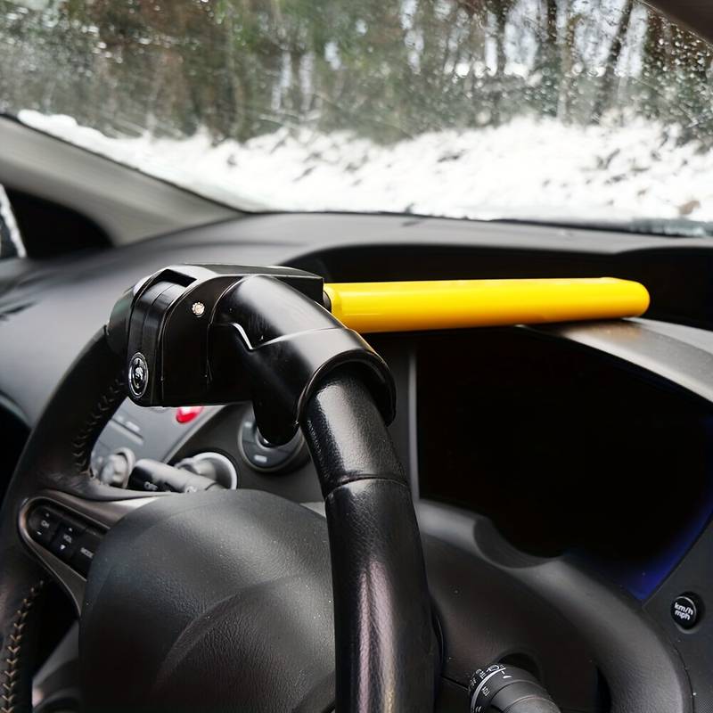 Bright Yellow Universal Steering Wheel Lock - Heavy-Duty | Lersk