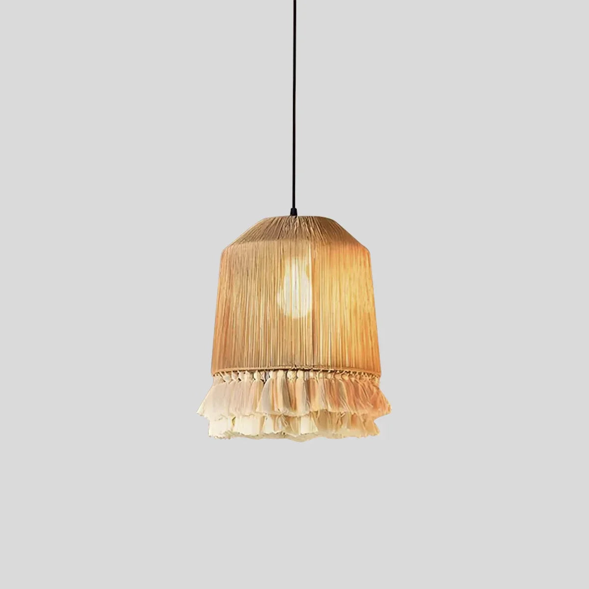 Boho Vintage Twine Fringe Pendant Light | Lersk