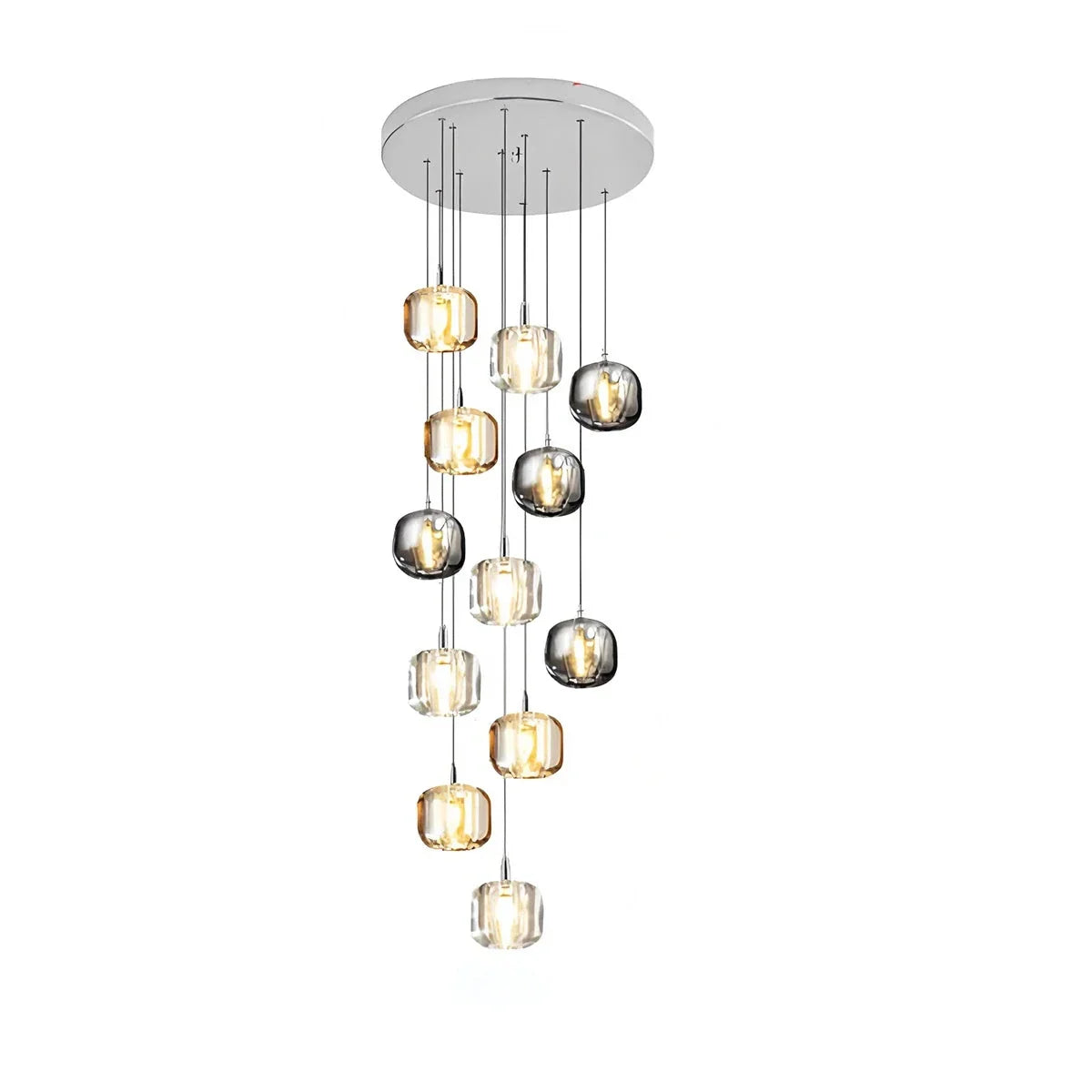 Colored Glass Multi Pendant Chandelier | Lersk