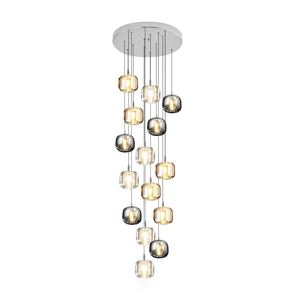 Colored Glass Multi Pendant Chandelier | Lersk