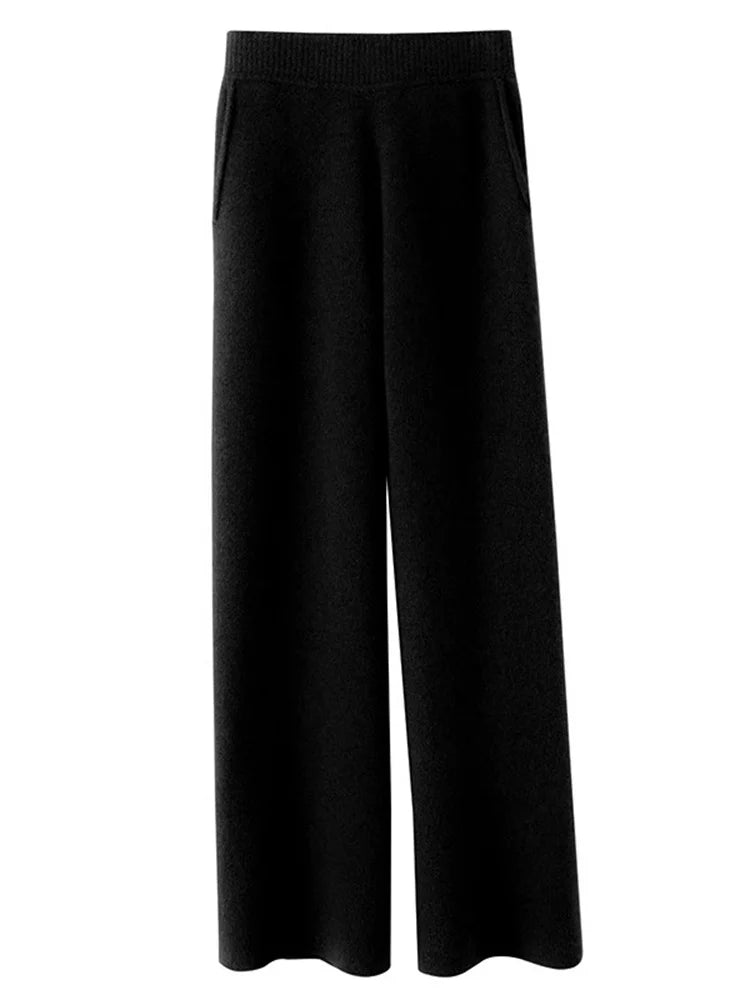 Pantaloni Comfort in Cashmere a Vita Alta AstraSilk per Calore e Morbidezza Tutto il Giorno