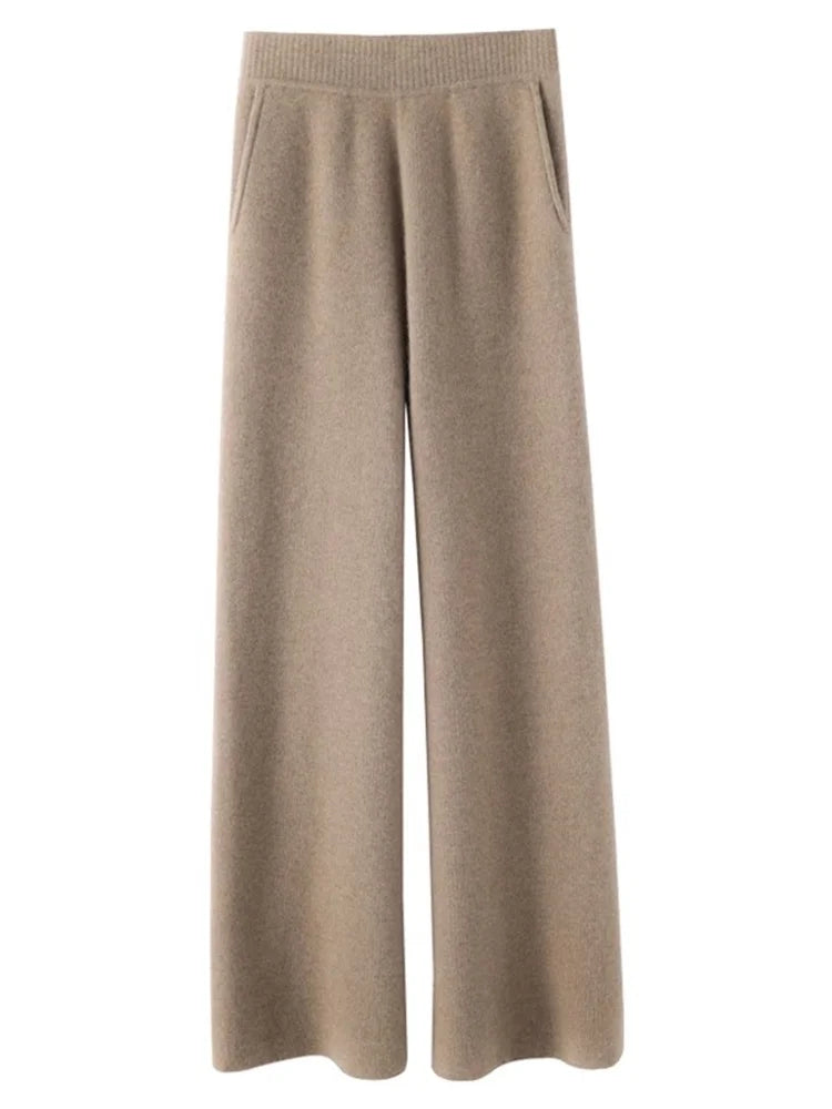 Pantaloni Comfort in Cashmere a Vita Alta AstraSilk per Calore e Morbidezza Tutto il Giorno