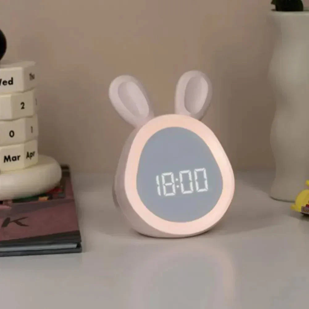CuddleBun Kids Night Light Clock USB Rechargeable Bunny Lamp | Lersk