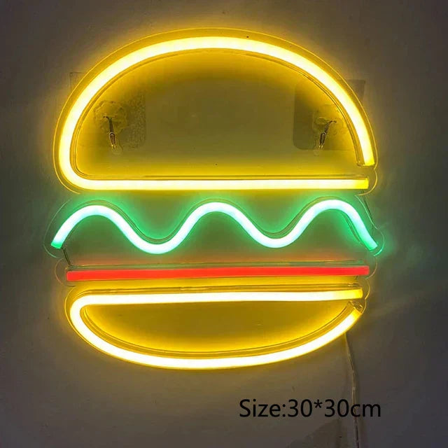 Luce Notturna Neon NibbleGlow Insegna Colorata Fast Food | Lersk