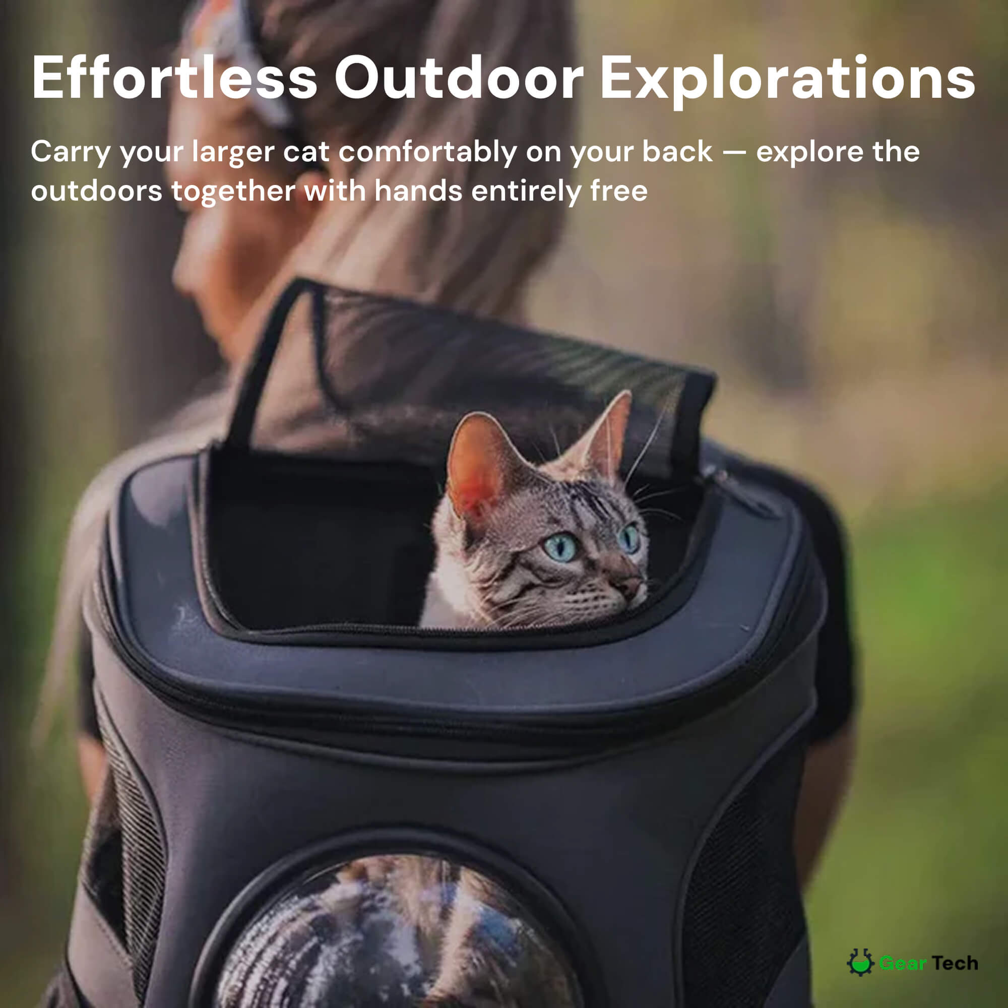 Breathable, Roomy Travel Cat Backpack For Hiking, Camping | Lersk
