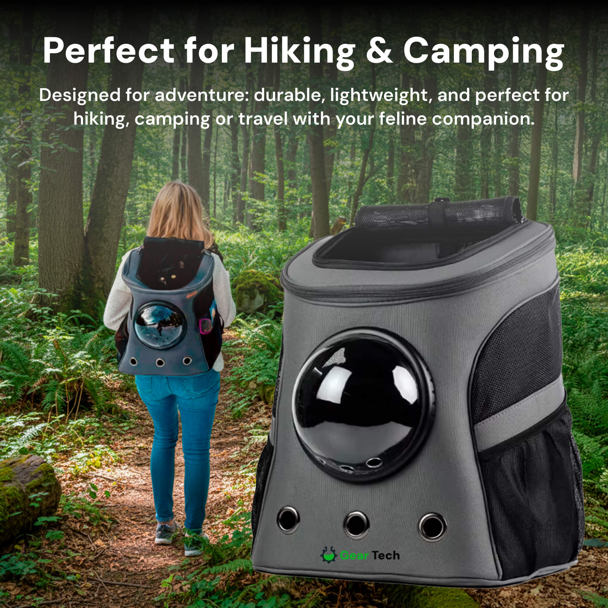Breathable, Roomy Travel Cat Backpack For Hiking, Camping | Lersk