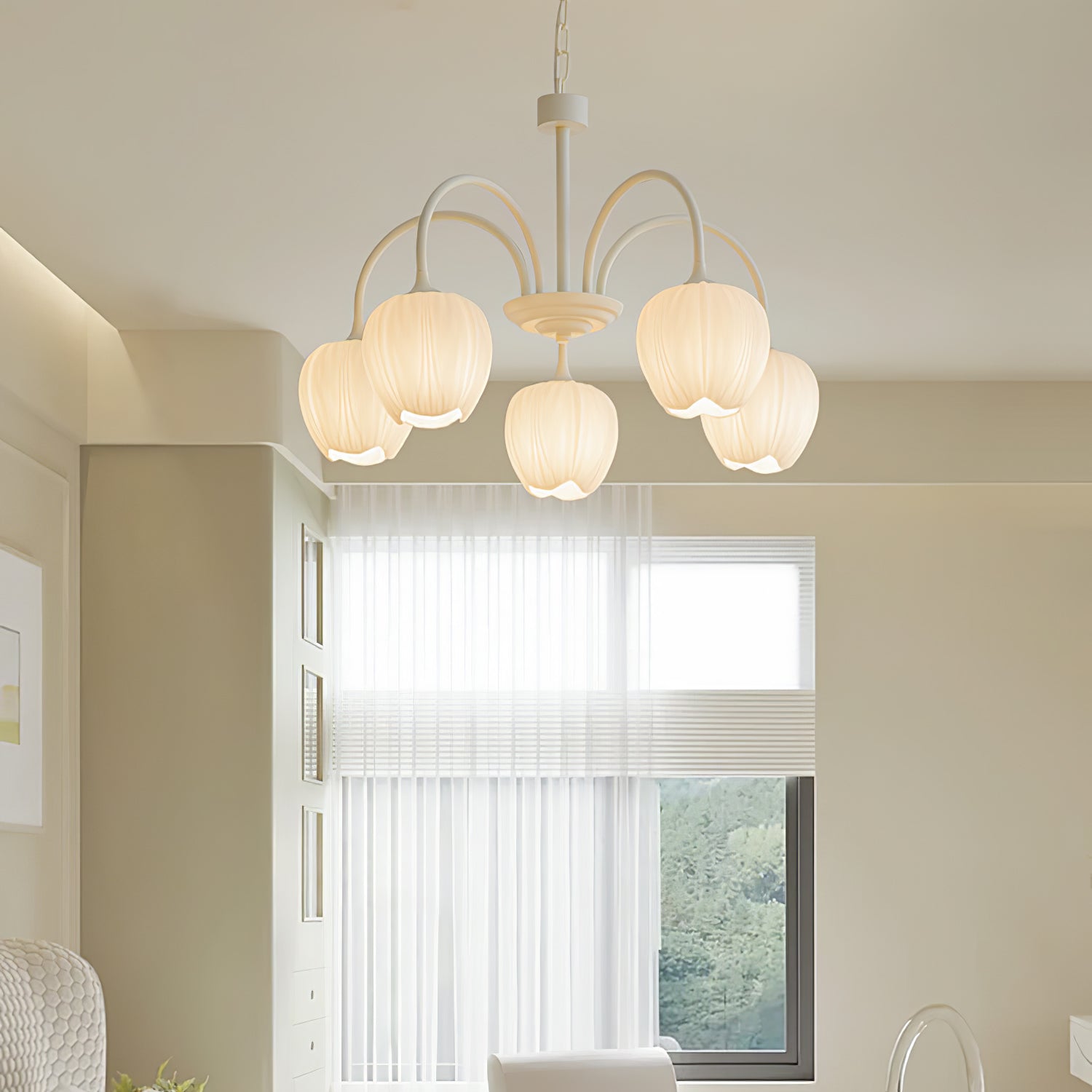 Aurelia Elegant Matcha Chandelier for Living and Dining | Lersk
