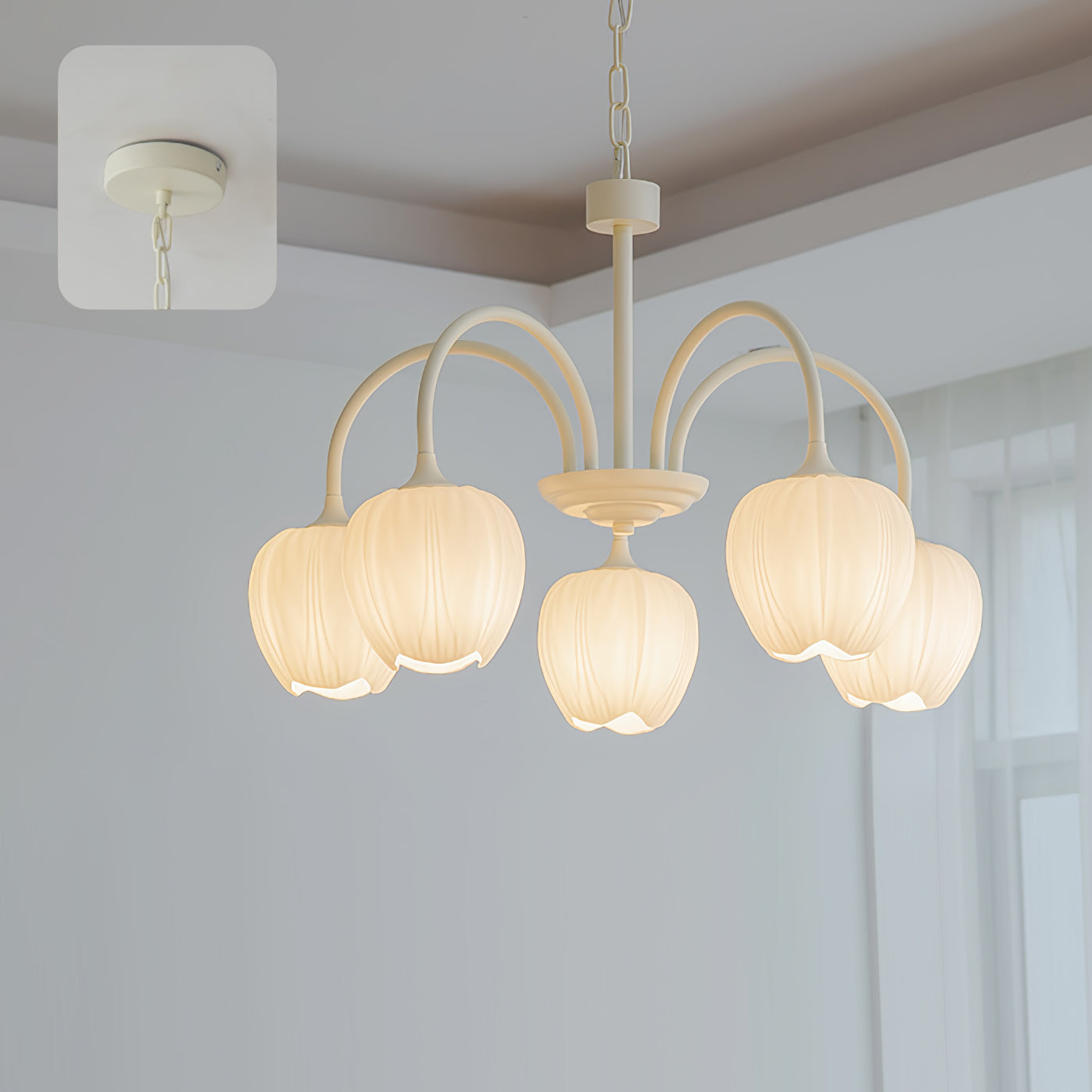 Aurelia Elegant Matcha Chandelier for Living and Dining | Lersk