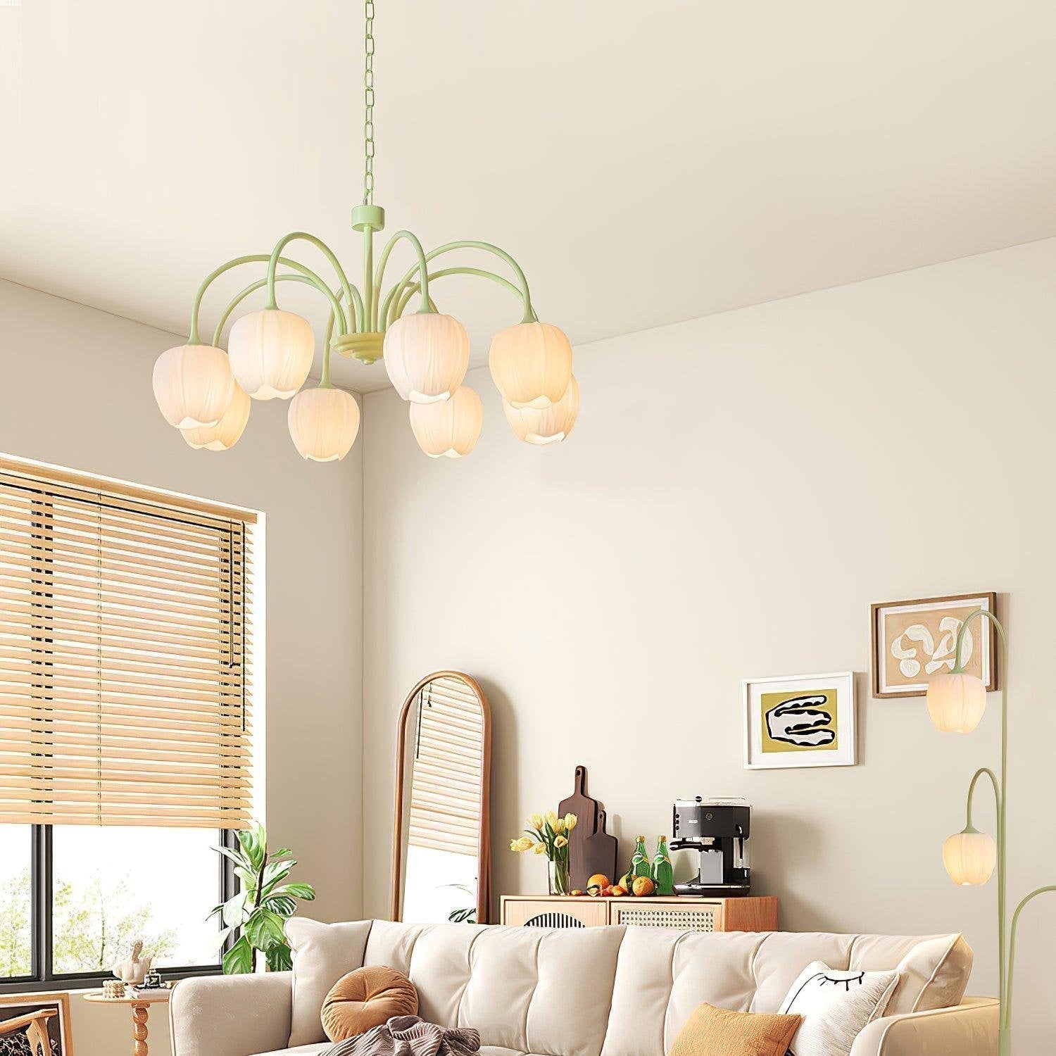 Aurelia Elegant Matcha Chandelier for Living and Dining | Lersk