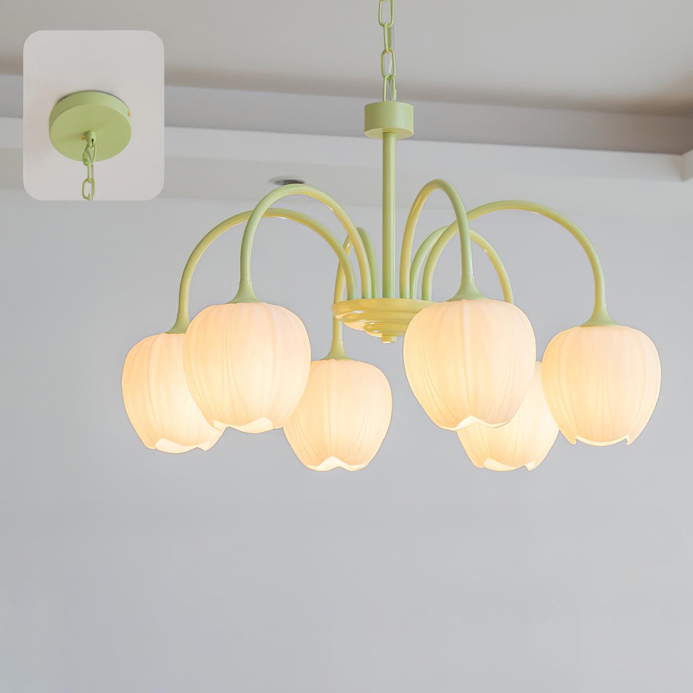 Aurelia Elegant Matcha Chandelier for Living and Dining | Lersk