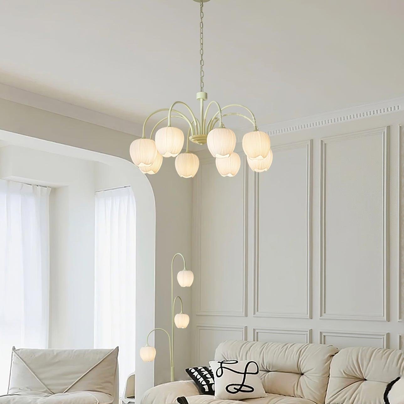 Aurelia Elegant Matcha Chandelier for Living and Dining | Lersk