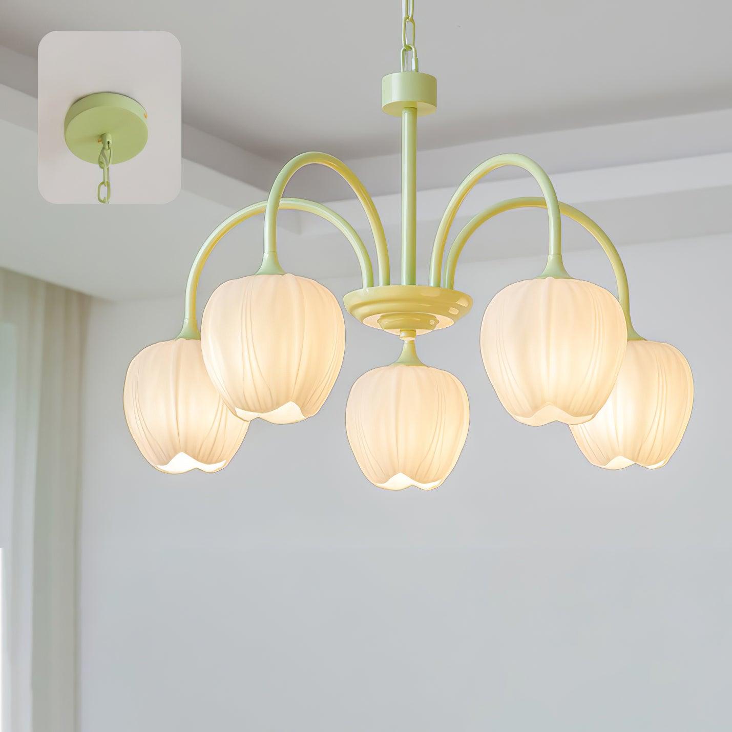 Aurelia Elegant Matcha Chandelier for Living and Dining | Lersk