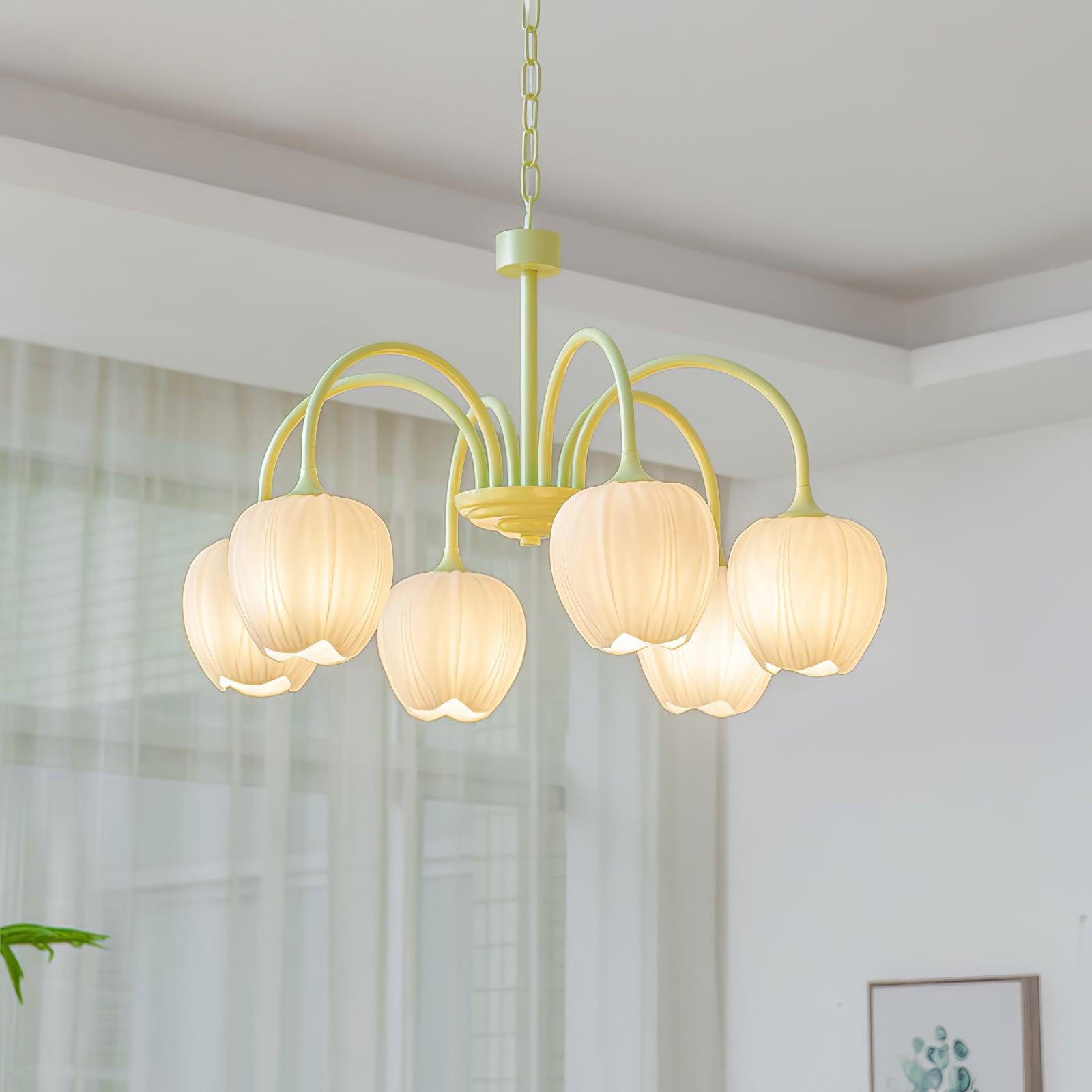 Aurelia Elegant Matcha Chandelier for Living and Dining | Lersk